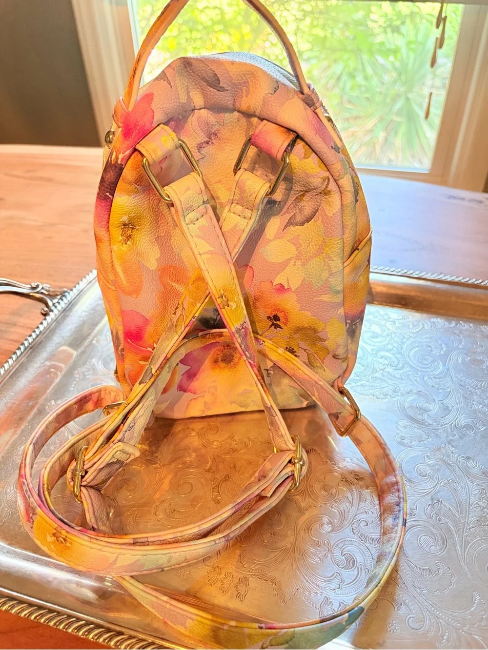 Betsy Johnson Floral Pink Mini Backpack Purse